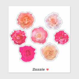 Roses Vinyl Sticker Set – 7 Unique Blooms