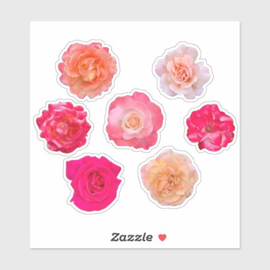 Roses Vinyl Sticker Set – 7 Unique Blooms (Vel)
