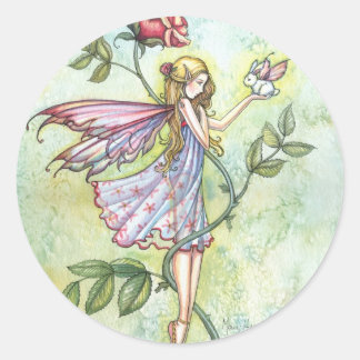Rose's vriend fee- en konijnstickers ronde sticker