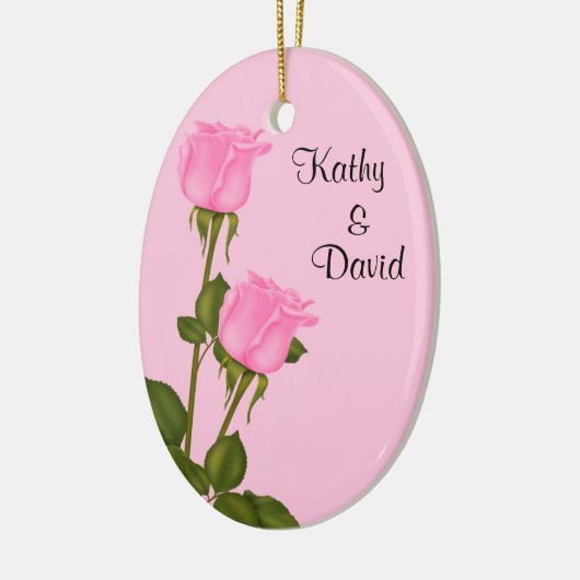 Roses Wedding Keramisch Ornament (Links)