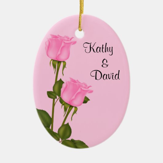 Roses Wedding Keramisch Ornament (Voorkant)