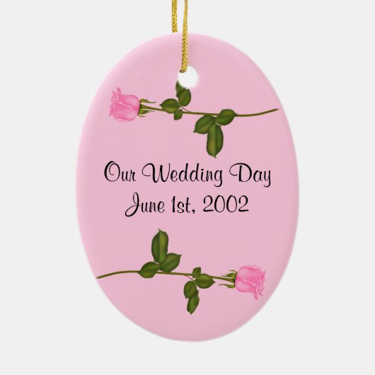 Roses Wedding Keramisch Ornament (Achterkant)