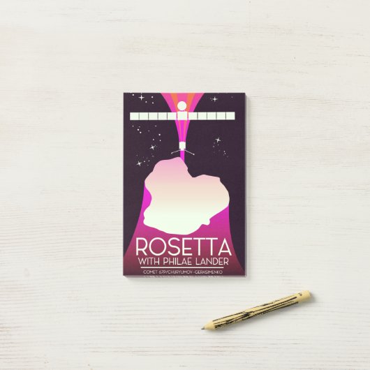 Rosetta & Philae Lander ruimte kunst. Post-it® Notes (Op bureau)