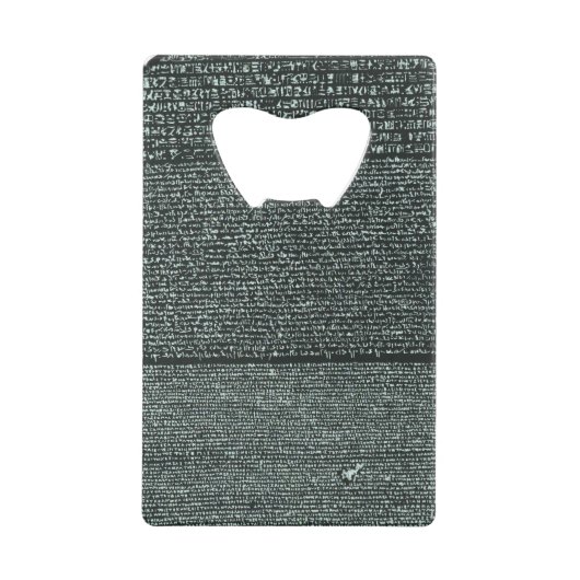 Rosetta Stone Ancient Egyptische hiërogliefen Creditkaart Flessenopener (Voorkant)