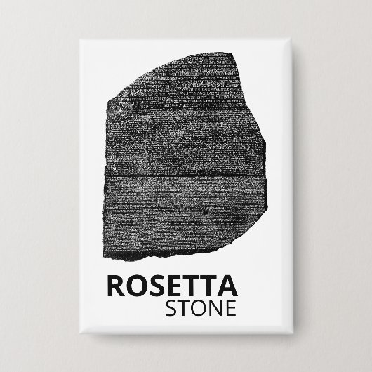 Rosetta Stone: Hiëroglief Oud Egypte Taal Button (Voorkant)