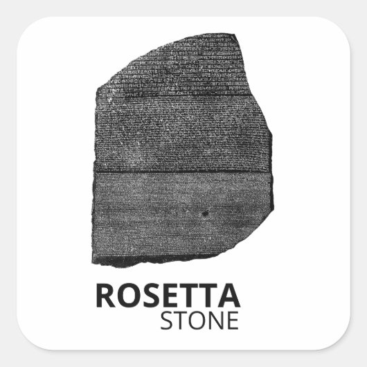Rosetta Stone: Hiëroglief Oud Egypte Taal Vierkante Sticker (Voorkant)