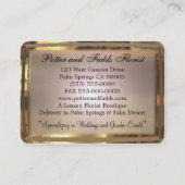 Rosette Elegant Floral Professional Gold Visitekaartje (Achterkant)