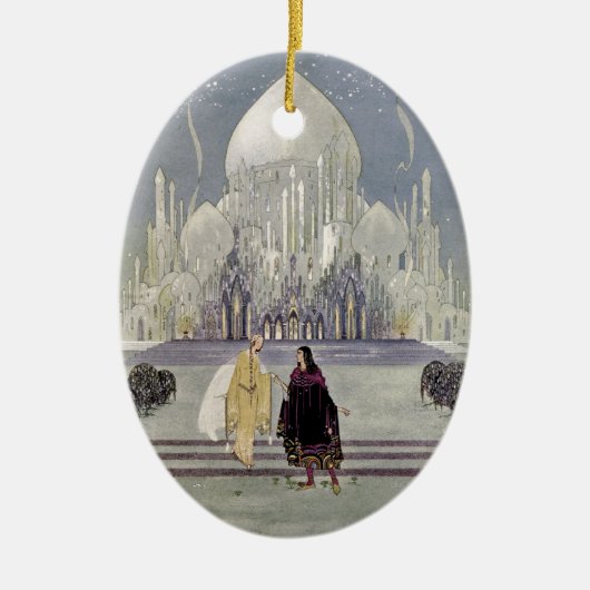 Rosette en Prince Charmant Keramisch Ornament (Voorkant)