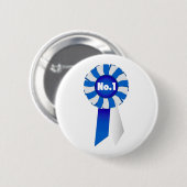 Rosette in Blue and White No. 1 Button Badge (Voorkant /achterkant)