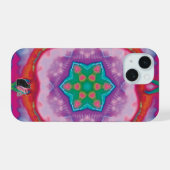Rosette Kaleidoscoop iPhone Hoesje 15 Case (Achterkant horizontaal)