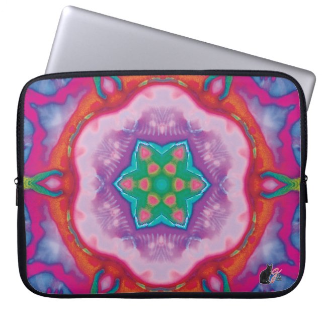 Rosette Kaleidoscoop laptophoes Laptop Sleeve (Voorkant)