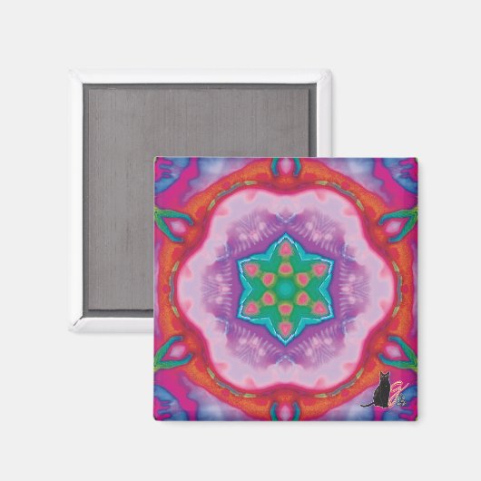 Rosette Kaleidoscope Magnet (Voorkant / Achterkant)