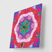 Rosette Kaleidoscope Vierkante Klok (Hoek)