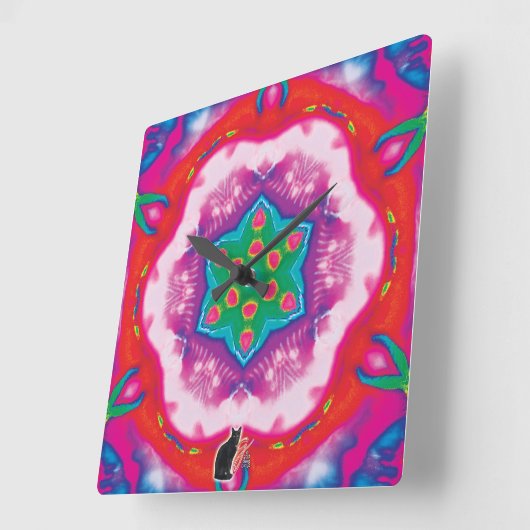 Rosette Kaleidoscope Vierkante Klok (Hoek)