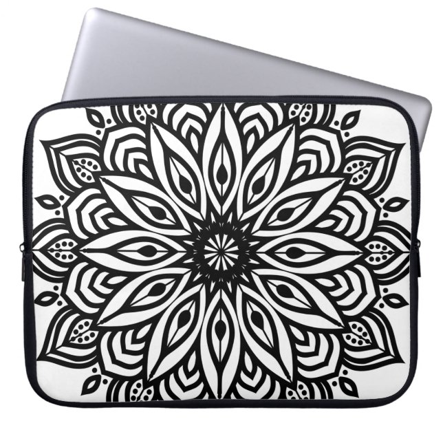 Rosette mandala sierdecor laptop sleeve (Voorkant)