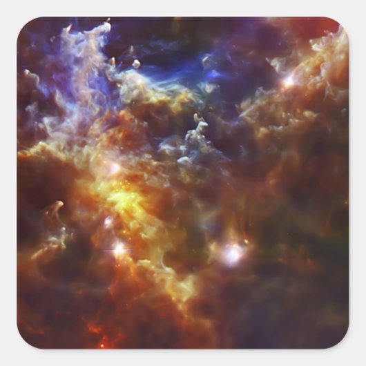 Rosette Nebula's Stellar Nursery Vierkante Sticker (Voorkant)