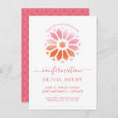 Rosette, Roze Bevestiging Uitnodiging (Voorkant / Achterkant)
