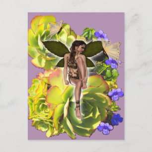 Rosette Succulent bezoekers Briefkaart