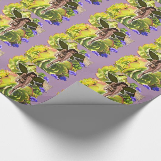 Rosette Succulent bezoekers Cadeaupapier (Hoek)