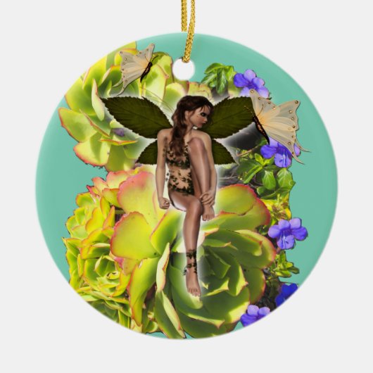 Rosette Succulent bezoekers Keramisch Ornament (Voorkant)