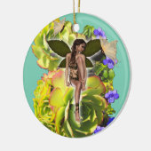 Rosette Succulent bezoekers Keramisch Ornament (Links)