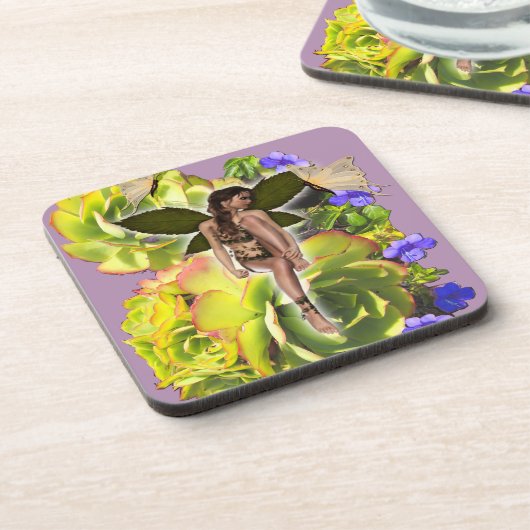 Rosette Succulent bezoekers Onderzetter (Linkerzijde)