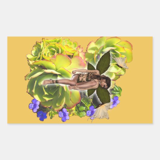 Rosette Succulent bezoekers Rechthoekige Sticker (Voorkant)