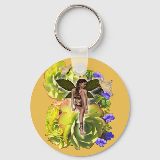 Rosette Succulent bezoekers Sleutelhanger (Voorkant)