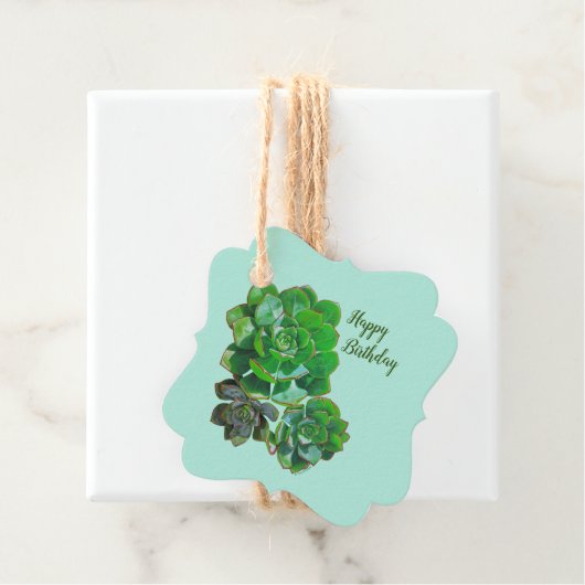 Rosette Succulents Gift Labels (In situ)