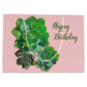Rosette Succulents Large Gift Bag Groot Cadeauzakje (Achterkant)