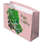 Rosette Succulents Large Gift Bag Groot Cadeauzakje (Achterkant Gekanteld)