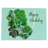 Rosette Succulents Large Gift Bag Groot Cadeauzakje (Achterkant)