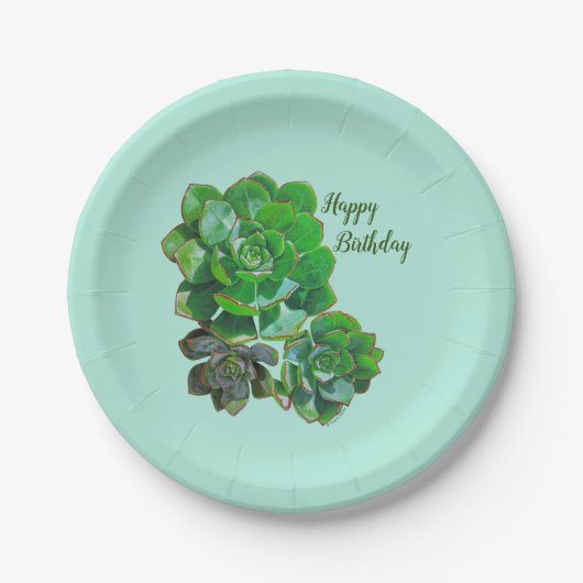 Rosette Succulents Paper Borden Papieren Bordje (Voorkant)