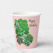 Rosette Succulents Paper Cups Papieren Bekers (Voorkant)
