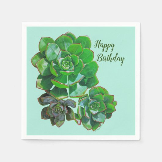 Rosette Succulents Paper Napkins Servet (Voorkant)