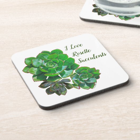 Rosette Succulents Plastic Onderzetter (Linkerzijde)