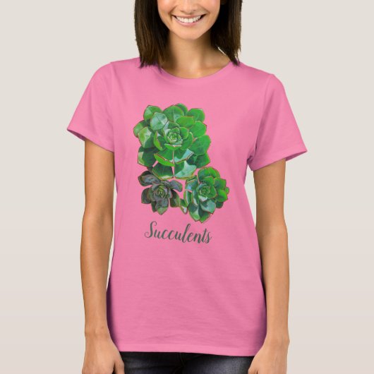 Rosette Succulents Women's Topjes T-shirt (Voorkant)