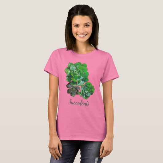 Rosette Succulents Women's Topjes T-shirt (Voorkant volledig)
