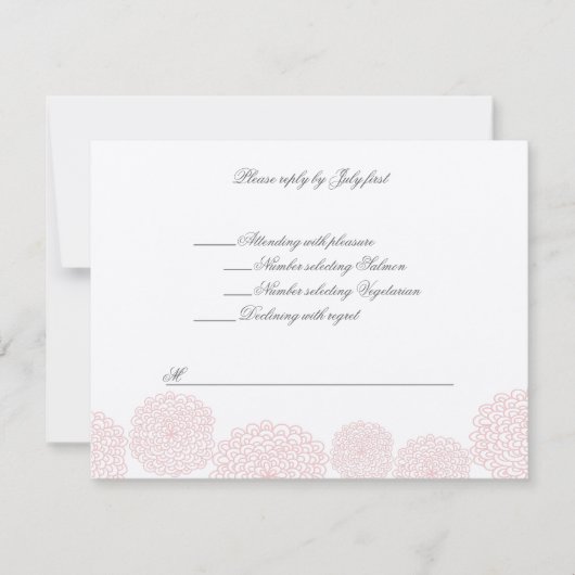 Rosettes Cream Hebrew Jewish Wedding RSVP (Voorkant)