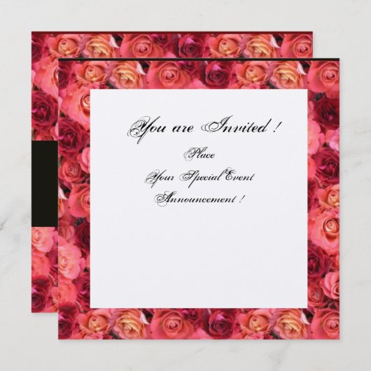 ROSEVELD MONOGRAM,Roze,Rood Zwart Wit Champagne Kaart (Voorkant / Achterkant)