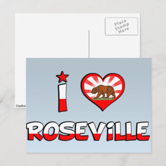 Roseville, CA Briefkaart (Voorkant / Achterkant)