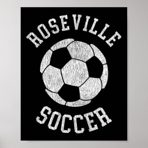 Roseville Voetbal Retro Versleten 90's Vintage Poster
