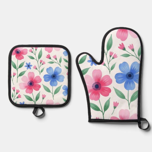 Rosewater Bloom Ovenwant & Pannenlap Set (Voorkant)
