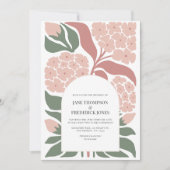 Rosewater Floral Modern Spring Wedding Kaart (Voorkant)