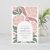 Rosewater Floral Modern Spring Wedding Kaart (Staand voorkant)