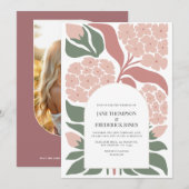 Rosewater Floral Modern Spring Wedding Kaart (Voorkant / Achterkant)
