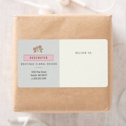 Rosewater Small Business Shipping Label (Insitu)