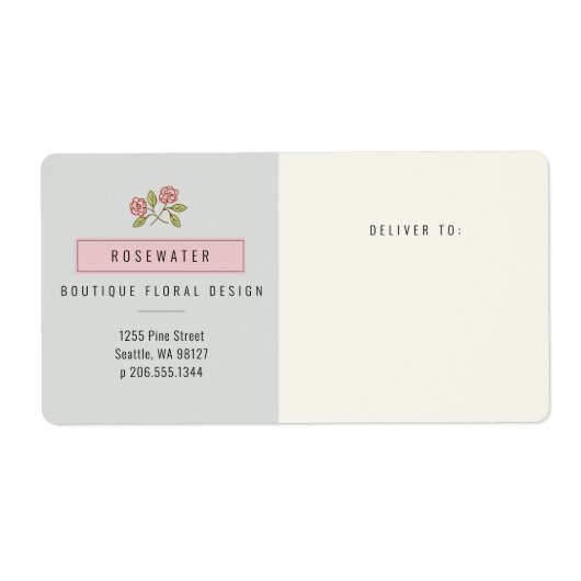 Rosewater Small Business Shipping Label (Voorkant)
