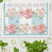 Rosewitha aqua stripe 2018 kalender theedoek (Gevouwen)