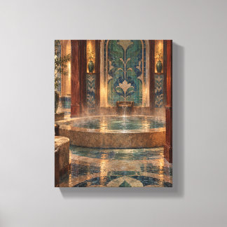 Rosewood Badhuis met Jade Mozaïek Canvas Afdruk